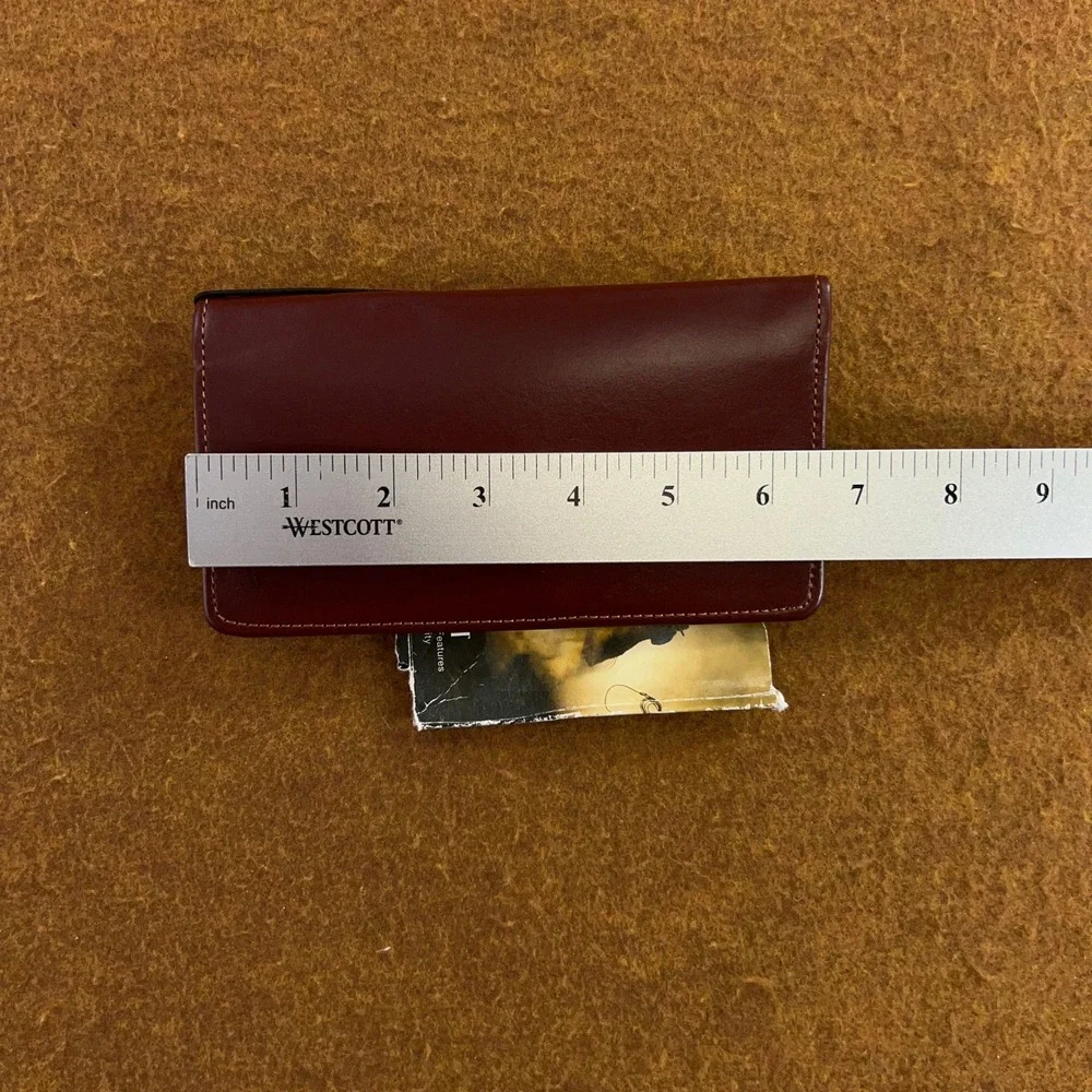Silver Creek Mens OS Brown Leather Western Longhorn Concho Checkbook Wallet New